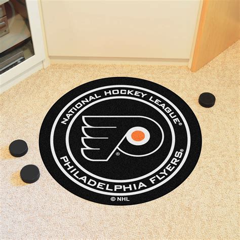 flyers hockey puck rug